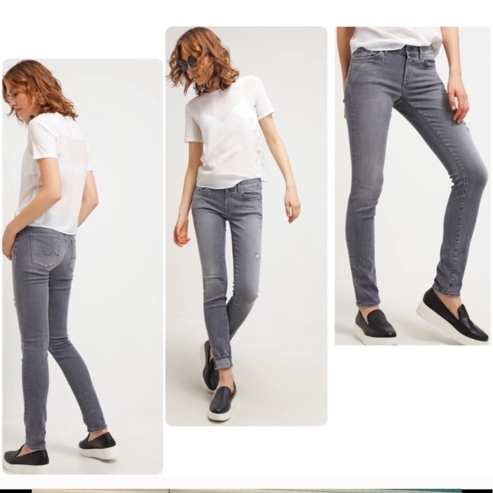 7 for all Mankind Kimmie Straight Leg Jeans Gray